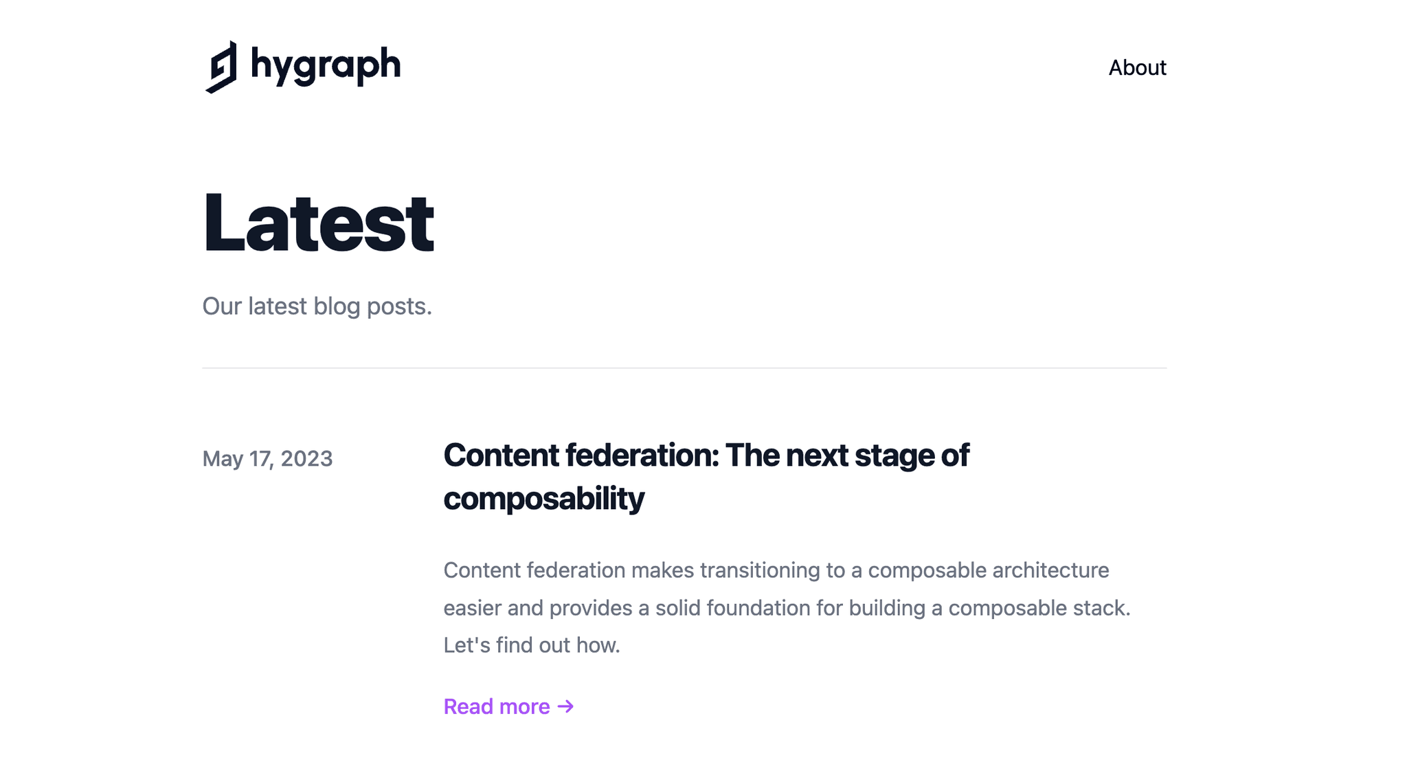 Screenshot GraphCMS